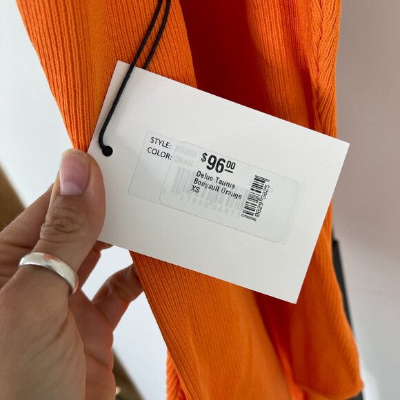 NWT Deluxe Taurus Women's Orange Scoop Neck Bodysuit 3 Size XS/XS/L - Picture 4 of 7